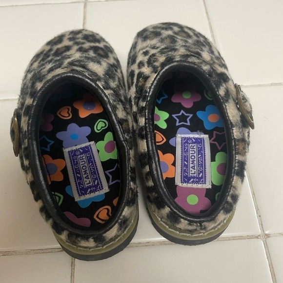 Lamour Leopard Clogs Toddler Size 5 NIB Slip On Fur Girls - Picture 3 of 5